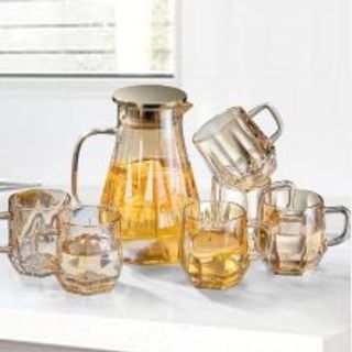 Bộ Bình Cốc Thủy Tinh Vàng/Xám ZSH-7K (THÙNG 10B)