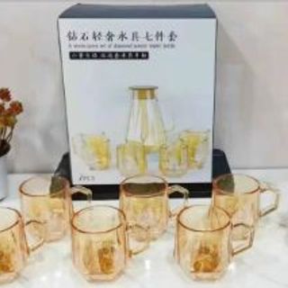 Bộ Bình Cốc Thủy Tinh Vàng/Xám ZSH-7K (THÙNG 10B)