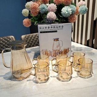 Bộ Bình Cốc Thủy Tinh Vàng/Xám ZSH-7K (THÙNG 10B)