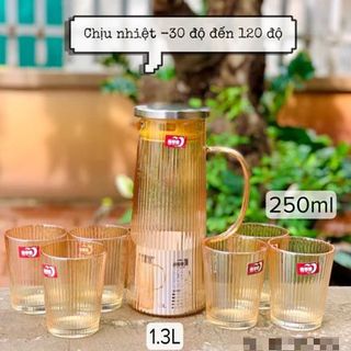 Bộ Bình 6 Cốc Thủy Tinh GPH 27 B/L7 HA ( THÙNG 6B )