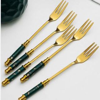 Bộ 5 Thìa Dĩa Xanh cán sứ Re ( BAO 400 Vỉ)