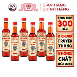 [TẶNG 1 NƯỚC TƯƠNG 125ML] THÙNG 6 CHAI Nước mắm nhỉ cá cơm than Làng Chài Xưa chai nhựa cao cấp 525ml