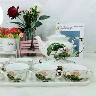 Bộ Bình 6 Cốc Khay Hoa Sen Y9-11 ( THÙNG 12B )