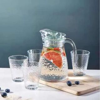 Bộ Bình 4 Cốc Thuỷ Tinh Sần (Thùng 16B)