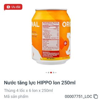 1 thùng Nước tăng lực Hippo lon 250Ml