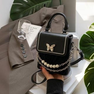TÚI ĐIỆN THOẠI MINI W644 – DA NHUNG MỊN, MÁC BƯỚM BẠC, DỄ PHỐI MỌI OUTFIT - WINNIE HOUSE