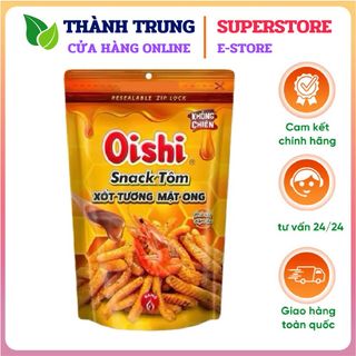 Thùng 20 gói Snack Oishi Size lớn 65gr - Tôm Cay nồng, Tôm sốt tương mật ong, Đậu xanh nước cốt dừa