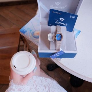 ĐỒNG HỒ NỮ CHÍNH HÃNG FUNMEI FL109 NẮP BẬT DÂY THÉP LƯỚI FULLBOX