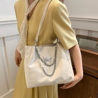 TÚI XÁCH NỮ CÔNG SỞ DA NHUNG MÁC BƯỚM PHỐI XÍCH HOA HẠT NGỌC W635 - WINNIE HOUSE
