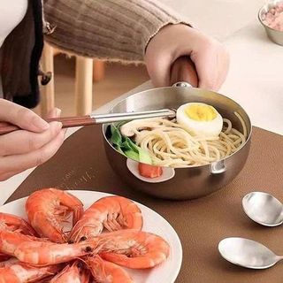 CHẢO MINI CÓ TAY CẦM CÁN GỖ 14CM