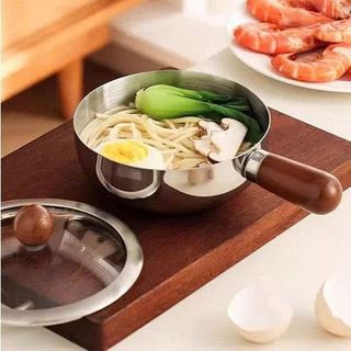 CHẢO MINI CÓ TAY CẦM CÁN GỖ 14CM