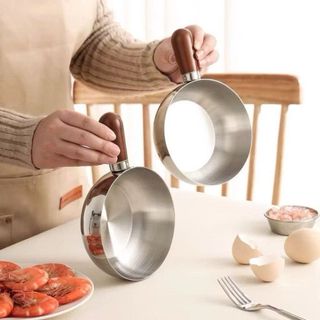 CHẢO MINI CÓ TAY CẦM CÁN GỖ 14CM