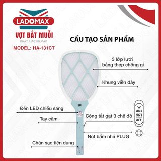 VỢT MUỖI CAO CẤP LADOMAX HA- 131CT