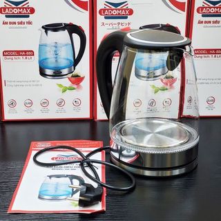 ẤM SIÊU TỐC THUỶ TINH LADOMAX HA- 880