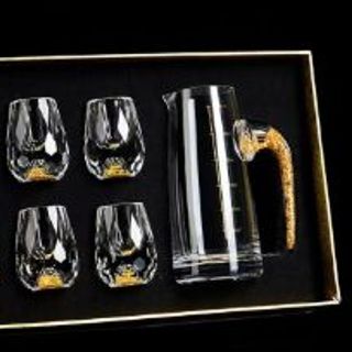 Bộ Bình 6 Ly Đáy Vàng 24k Re (THÙNG 20B)