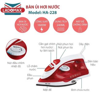 BÀN ỦI HƠI NƯỚC LADOMAX HA- 228