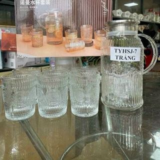 Bộ Bình 6 Cốc Thủy Tinh Giả Tiệp TYHSJ ( THÙNG 8B)
