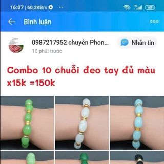 Chuỗi đeo tay đá mix kim loại có nhiều màu như hình