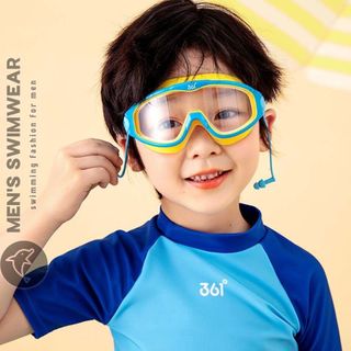 kính bơi trẻ em tròng lớn nút tai gắn liền chống sương mù