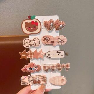VĨ 10 KẸP TÓC TRÀ SỮA KITTY