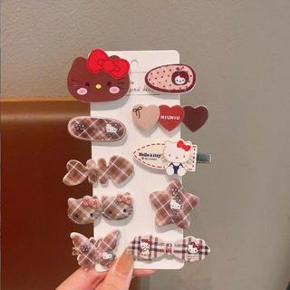 VĨ 10 KẸP TÓC TRÀ SỮA KITTY