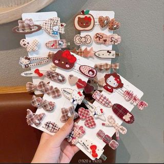 VĨ 10 KẸP TÓC TRÀ SỮA KITTY