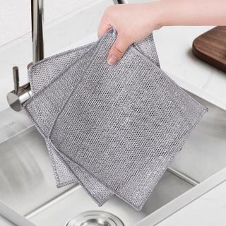 Khăn rửa chén lưới 2 lớp kim loại 20 x 20cm