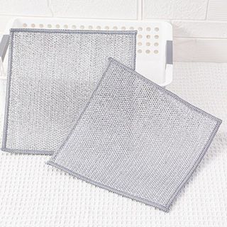 Khăn rửa chén lưới 2 lớp kim loại 20 x 20cm