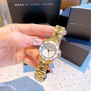 ĐỒNG HỒ NỮ CAO CẤP MART JAC DÂY THÉP VÀNG MẶT TRẮNG VIỀN TÊN HÃNG FULLBOX