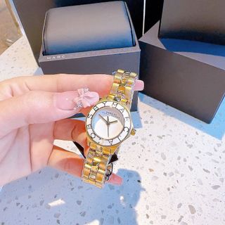 ĐỒNG HỒ NỮ CAO CẤP MART JAC DÂY THÉP VÀNG MẶT TRẮNG VIỀN TÊN HÃNG FULLBOX