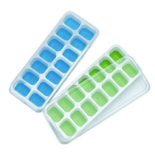 8%  Khay làm đá hình Vuông đế mềm bằng silicon - có nắp - 14 viên