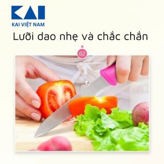 Dao gọt hoa quả lưỡi răng cưa 112mm KAI Indian Hocho