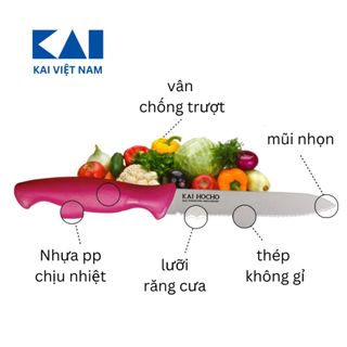 Dao gọt hoa quả lưỡi răng cưa 112mm KAI Indian Hocho