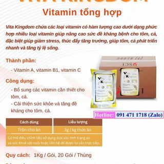 Vitamin tổng hợp Hàn Quốc, tăng cường sức sống cho vật nuôi, tôm, cá