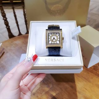 ĐỒNG HỒ NỮ CAO CẤP VERSEC DV25 DÂY DA MẶT VUÔNG HOA VĂN ĐÍNH HỘT