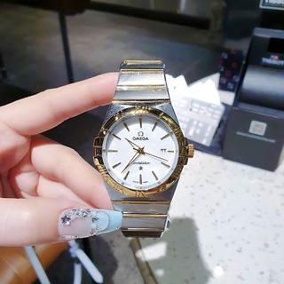 HOT DEAL ĐỒNG HỒ NAM NỮ TRUNG CẤP ÔMEGHA DÂY THÉP KHOÁ BƯỚM