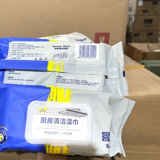 Giấy ướt lau bếp, Khăn ướt Lau bếp đa năng, 1 gói 80 miếng