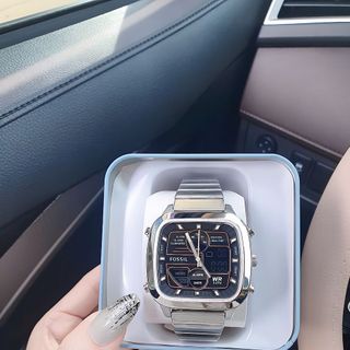 ĐỒNG HỒ NAM CAO CẤP POSSIL MẶT VUÔNG HAI HIỂN THỊ FULLBOX SILVER