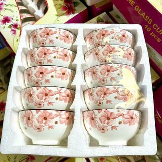 BỘ 10 CHÉN SỨ HỌA TIẾT QUÀ TẶNG CAO CẤP