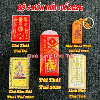 Combo Thái Tuế 2026- Túi Thái tuế- Kim bài thái tuế - Móc khóa thái tuế - Phù thái tuế - Thẻ thái tuế đỏ- giá sỉ, giá buôn bán
