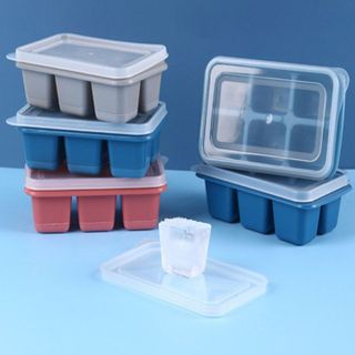 Khay Làm Đá 6 ô Silicon Có Nắp Đậy