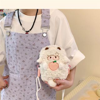 TÚI CHÉO CỪU THÊU QUẢ ĐÀO DỄ THƯƠNG – CỰC XINH CHO NÀNG YÊU MÀU TRẮNG - PIPI STORE