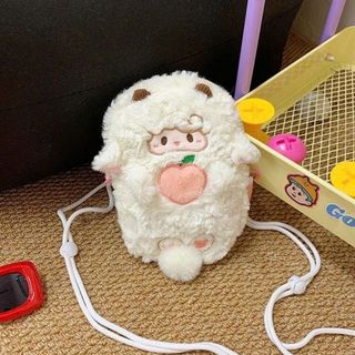 TÚI CHÉO CỪU THÊU QUẢ ĐÀO DỄ THƯƠNG – CỰC XINH CHO NÀNG YÊU MÀU TRẮNG - PIPI STORE