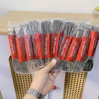 SET 10 KẸP GẮP THỨC ĂN INOX 18CM