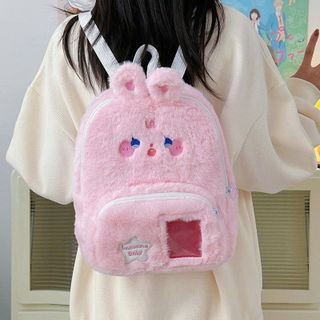 BALO LÔNG THỎ HỒNG BABY PHỐI KÍNH CUTE SIÊU XINH - PIPI STORE