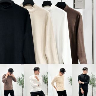 Áo giữ nhiệt lót nỉ NAM cổ 5p, áo giữ nhiệt NAM Lót nỉ