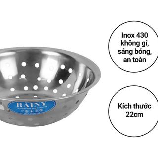 RỔ INOX RAINY HÀNG LẺ 4 DEM 24CM