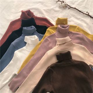Áo Len Cao Cổ Dáng Ôm Dễ Mix Đồ, Áo Len Cổ Lọ Nữ Chất Đẹp