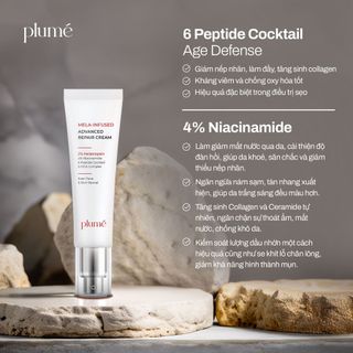 COMBO 2 Kem Dưỡng Mờ Nám Mela-Infused Advanced Repair Cream Plumé Dưỡng Da Hiệu Quả