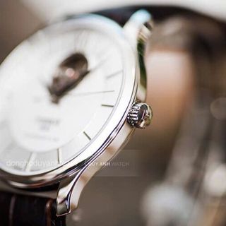 ĐỒNG HỒ NAM SIÊU CẤP TIXOT ĐẸP NHƯ HÃNG DÂY DA KÍNH SAPHIRE LỘ MÁY AUTOMATIC MẶT TRẮNG VIỀN BẠC